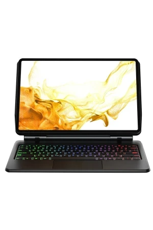 Newface Samsung Galaxy T870 Tab S7 11 Kılıf Eternal Ledli Klavyeli Tablet Kılıfı - Siyah