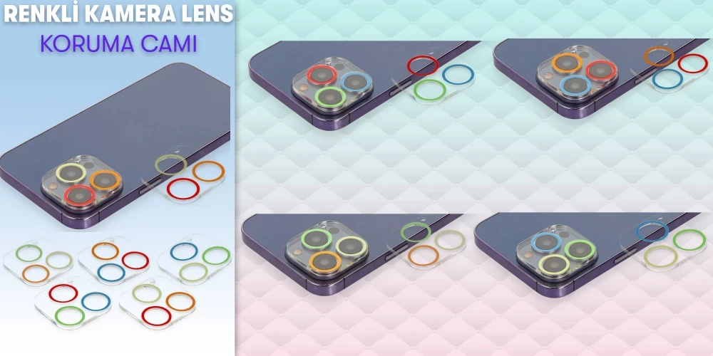 Renkli Kamera Lens Koruma Cam