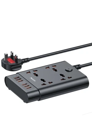 Yesido MC08 10in1 6 Adet Usb ve 4 Adet Priz Dönüştürücü 1.8M - Siyah
