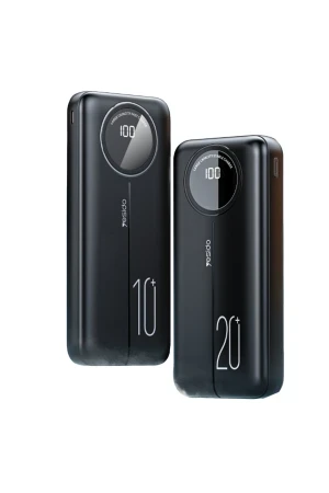 Yesido YP41 20.000 mAh Dijital Göstergeli USB3.0 PD Hızlı Şarj Powerbank - Siyah