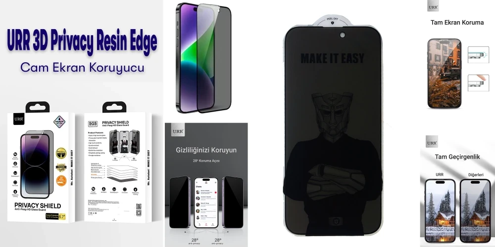 3D Privacy Resin Edge Cam Ekran Koruyucu