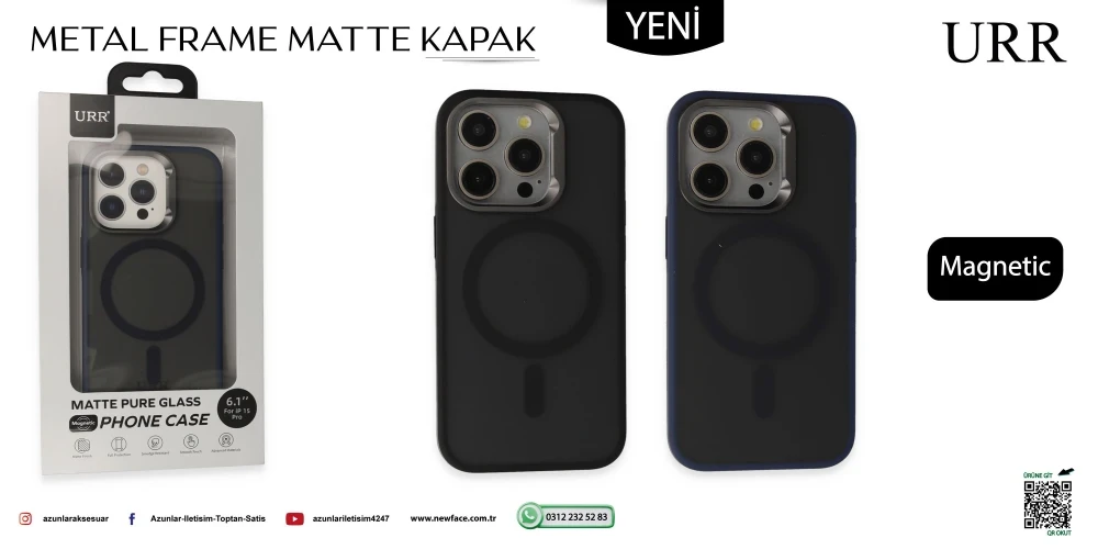 Metal Frame Matte Magsafe Kapak