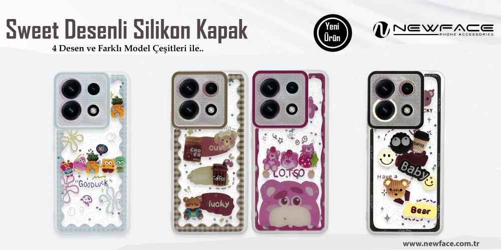 Sweet Desenli Silikon Kapak