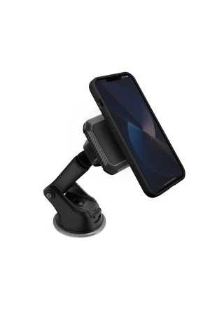 Uniq Mondo Manyetik 360 Dönen Hava Menfezli Yapışkanlı Araç Tutucu - Siyah