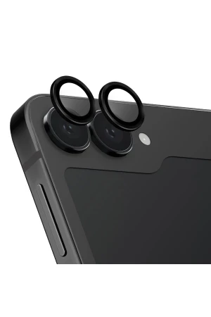 Uniq Samsung Galaxy Z Flip 6 Optix Alüminyum Kamera Lens Koruyucu - Siyah