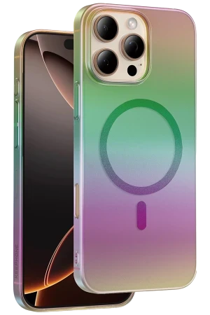 Keephone iPhone 16 Pro Max Fantasia Gökkuşağı Magsafe Kılıf - Siyah