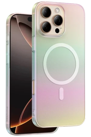 Keephone iPhone 16 Pro Fantasia Gökkuşağı Magsafe Kılıf - Beyaz