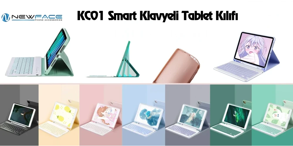 KC01 Smart Klavyeli Tablet Kılıfı