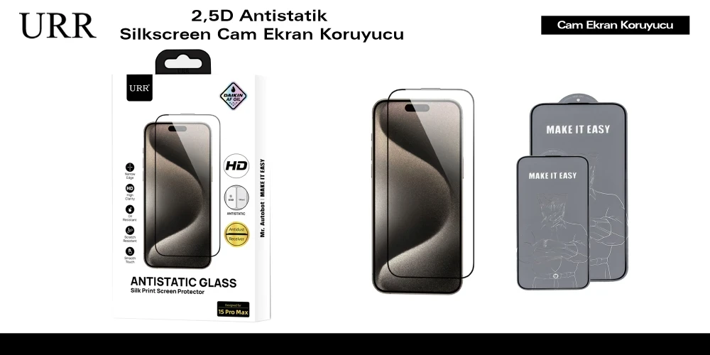 2.5D Antistatik Silkscreen Cam Ekran Koruyucu