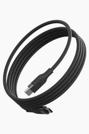 Energea Helix 1.5M 100W Manyetik Katlanma Özellikli Type-C to Type-C PD Hızlı Şarj Kablo - Siyah