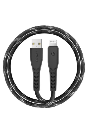 Energea C89 NyloFlex 3M 3A USB to Lightning Hızlı Şarj Kablo - Siyah