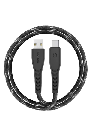 Energea NyloFlex USB 2.0 1.5M 5A USB to Type-C Hızlı Şarj Kablo - Siyah
