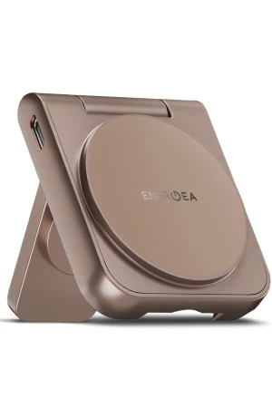 Energea MagDuo 2in1 Katlanabilir 15W Telefon ve 2.5W Saat Masaüstü Hızlı Şarj Standı - Gold