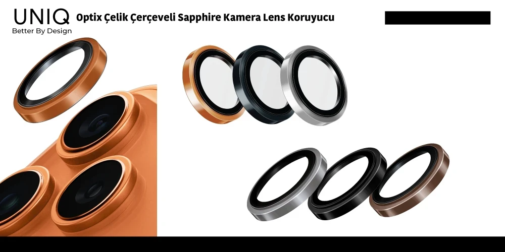 Optix Çelik Çerçeveli Sapphire Kamera Lens Koruyucu
