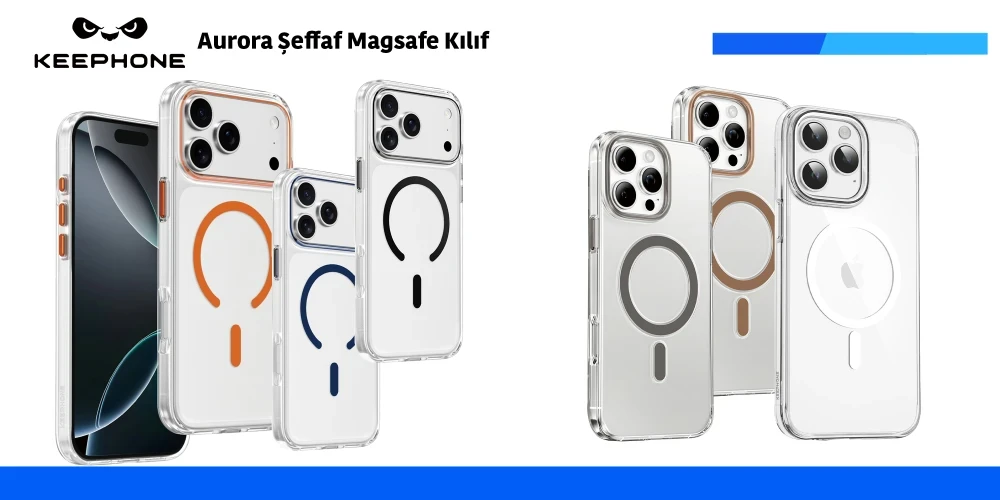 Aurora Şeffaf Magsafe Kılıf