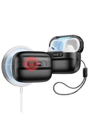 ESR Apple Airpods Pro 2 (2.Nesil) Pulse Magsafe Şarj Destekli Kilitli Kılıf - Siyah