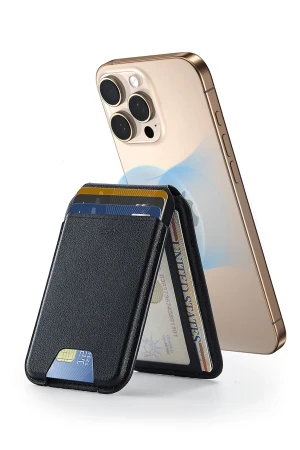 ESR HaloLock Vegan Deri Magsafe Stant Özellikli Kartlık - Siyah