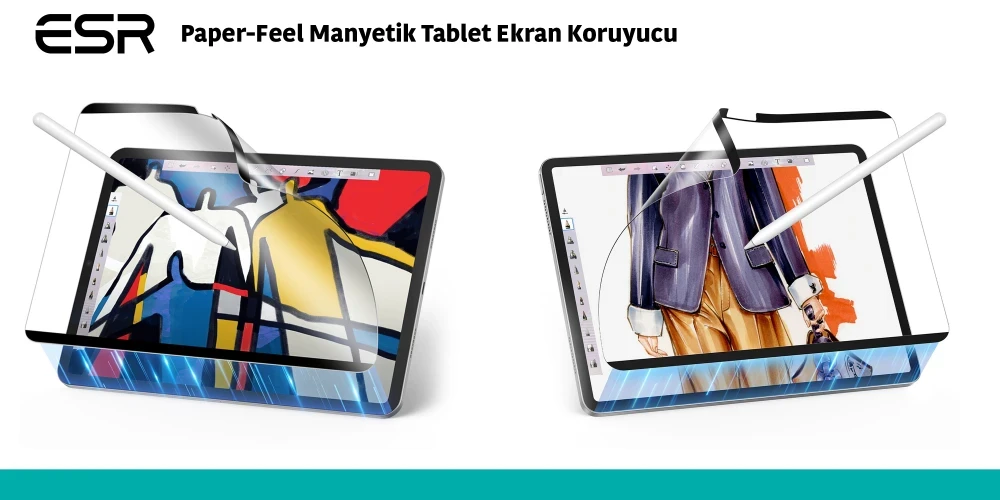 Paper-Feel Manyetik Tablet Ekran Koruyucu